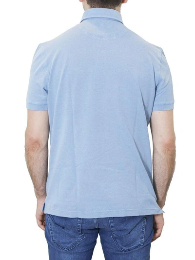 Shop Della Ciana - Cotton Polo Shirt In Light Blue