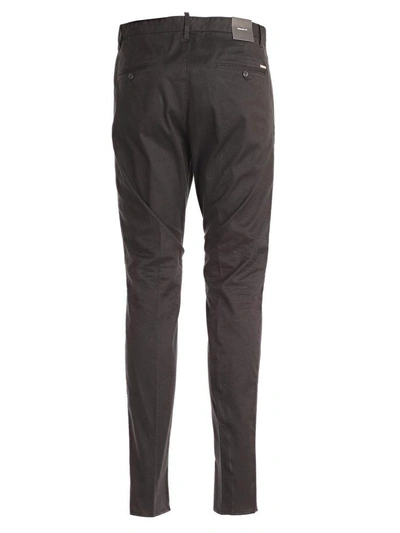 Shop Dsquared2 Cropped Chino Trousers In Black