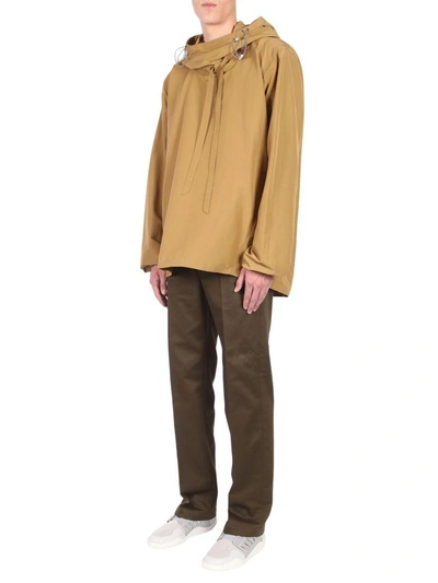 Shop Lanvin Oversized Hooded Jacket In Beige