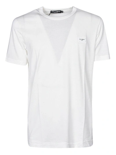 Shop Dolce & Gabbana Chest Logo T-shirt In Bianco