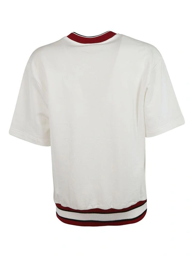 Shop Dolce & Gabbana Striped Trim Sweatshirt In White