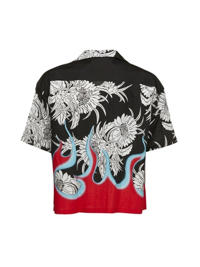 Shop Prada Printed Shirt In Nero Multicolor