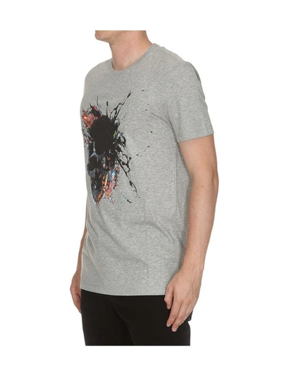 Shop Alexander Mcqueen Skull T-shirt In Pale Grey/mix