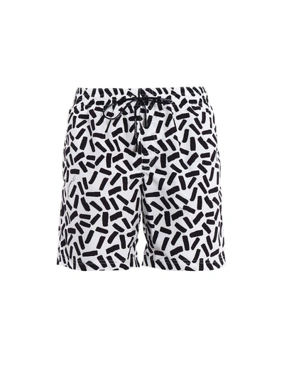 Shop Dolce & Gabbana Abstract Print Boxers In Bianco/nero