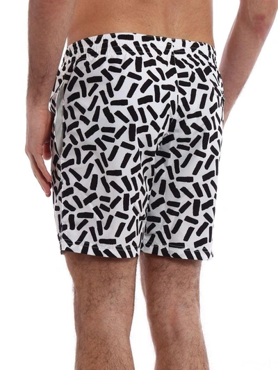Shop Dolce & Gabbana Abstract Print Boxers In Bianco/nero