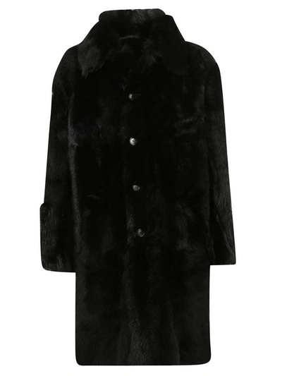 Shop Prada Reversible Faux Fur Coat In Black