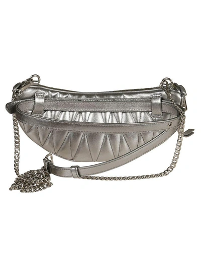 Shop Miu Miu Sequined Belt Bag In Silver