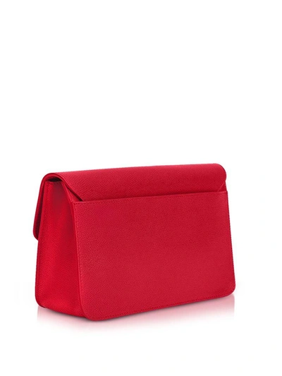 Shop Furla Ruby Red Lizard Printed Leather Metropolis Small Shoulder Bag