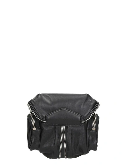 Shop Alexander Wang Black Leather Micro Marti Backpack