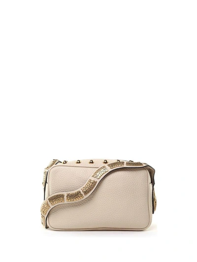 Shop Red Valentino Sin Snake-embellished Leather Shoulder Bag In Avorio