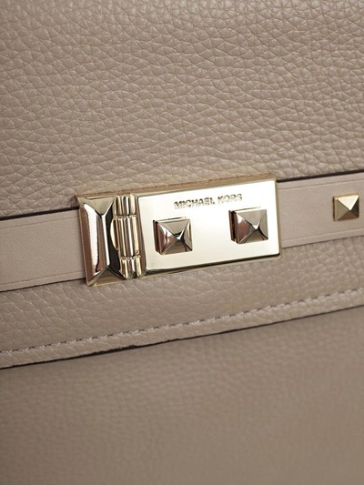 Shop Michael Michael Kors Studded Detail Backpack In Truffle