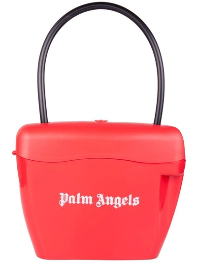 Shop Palm Angels Tote Bag In Rosso Bianco
