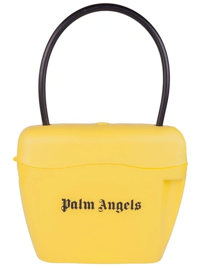 Shop Palm Angels Totes Bag In Giallo Nero