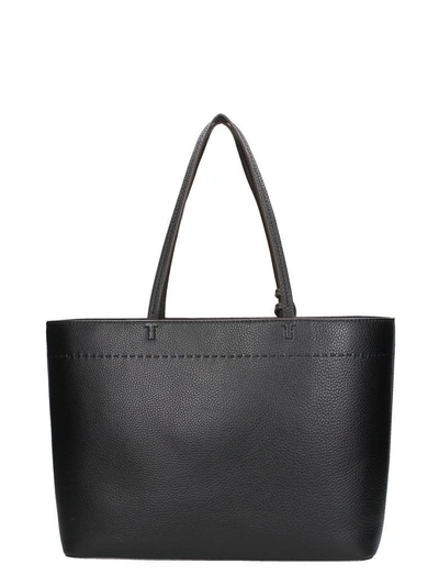 Shop Tory Burch Mcgraw Leather Tote In Black