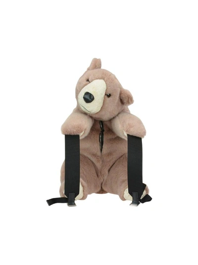 Shop Dolce & Gabbana Eco Fur Bear Backpack In Rosa Antico