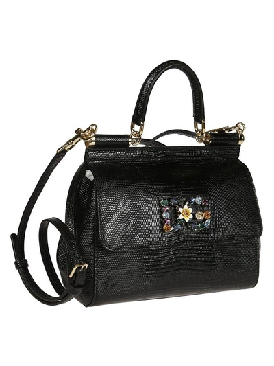 Shop Dolce & Gabbana Sicily Small Shoulder Bag In Nero