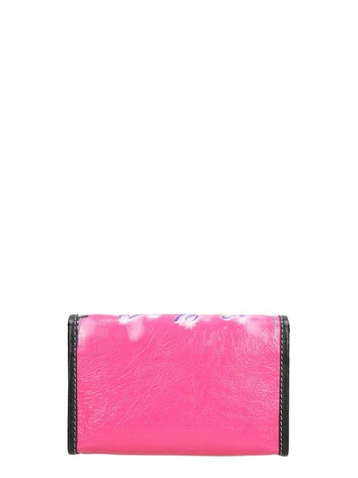 Shop Balenciaga Bazar Leather Chain Shoulder Bag In Rose-pink