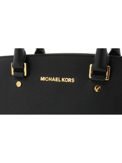 Shop Michael Kors Selma Medium Shoulder Bag In Black