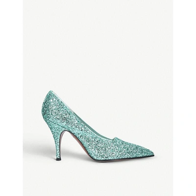VICTORIA BECKHAM DOROTHY GLLITTER-EMBELLISHMENT COURT SHOES 