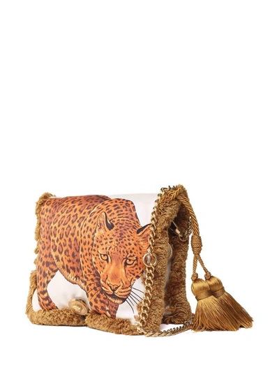 Shop Versace Leopard Pillow Talk Silk Shoulder Bag In Multi
