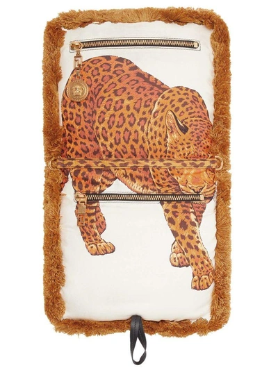 Shop Versace Leopard Pillow Talk Silk Shoulder Bag In Multi