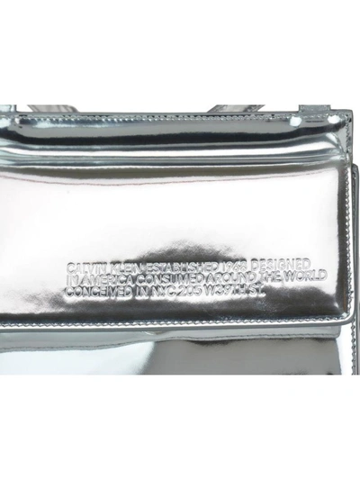 Shop Calvin Klein Crossbody Flap Bag In Silver