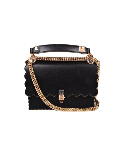 Shop Fendi Kan I Shoulder Bag In F0kur Nero+oro Soft