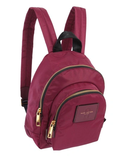 Shop Marc Jacobs Mini Backpack With Double Zip In Bordeaux
