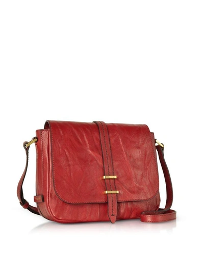 Shop The Bridge Rimbaud Leather Medium Shoulder Bag In Red