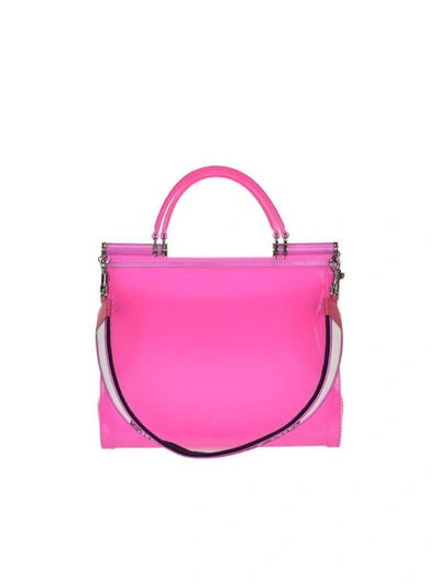 Shop Dolce & Gabbana Semi-transparent Rubber Sicily Handbag In Pink/multicolor
