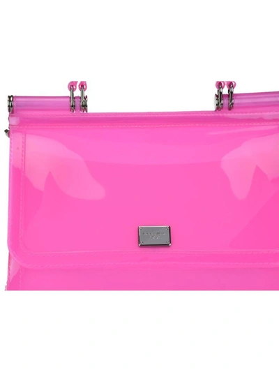 Shop Dolce & Gabbana Semi-transparent Rubber Sicily Handbag In Pink/multicolor