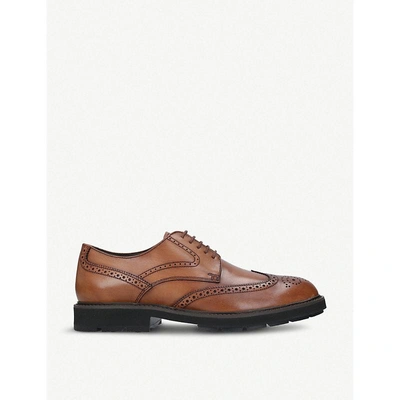 Shop Tod's Leather Brogue Shoes In Tan