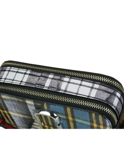 Shop Marc Jacobs Tartan Snapshot Bag In Blue Multi