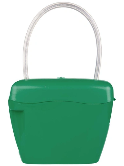 Shop Palm Angels Totes Bag In Verde Bianco