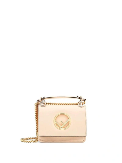Shop Fendi Kan I F Small Mini-bag In Plaster Soft Gold