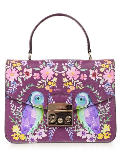 Shop Furla Owl Paint Metropolis Shoulder Bag In Bouganville