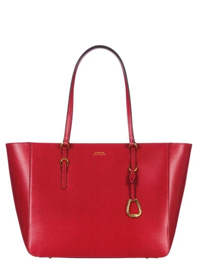 Shop Ralph Lauren Leather Shoulder Bag In Red