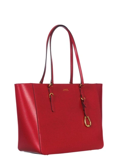 Shop Ralph Lauren Leather Shoulder Bag In Red