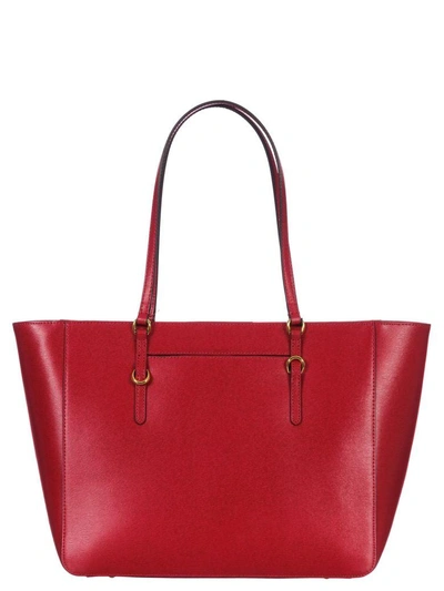 Shop Ralph Lauren Leather Shoulder Bag In Red