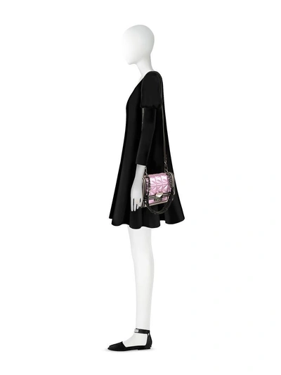 Shop Karl Lagerfeld Metallic Pink K-kuilted Mini Handbag