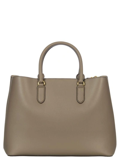 Shop Ralph Lauren Marcy Bowling Bag In Taupe-porcini