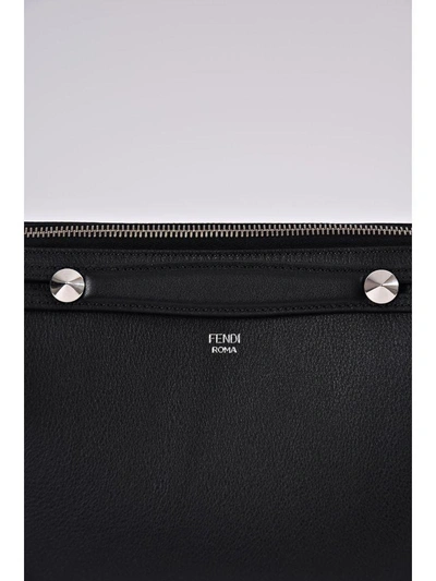 Shop Fendi Medium Tote In F0gxn Nero+palladio