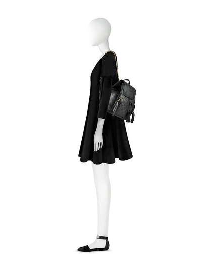 Shop Tory Burch Black Quilted Leather Fleming Backpack