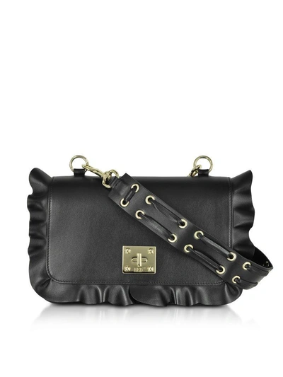 Shop Red Valentino Rock Ruffles Shoulder Bag In Black