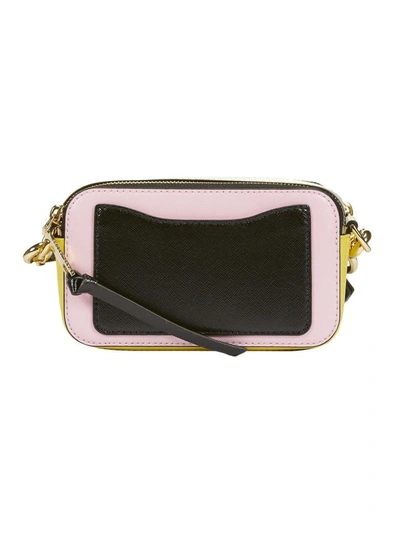MARC JACOBS, Snapshot bag, bubblegum pink scotchgrain leather, front with  gold-colored decorative part, 2 zipped compartments, one outside and also  one inside, embossed logo at top, size small. Vintage Clothing &  Accessories 