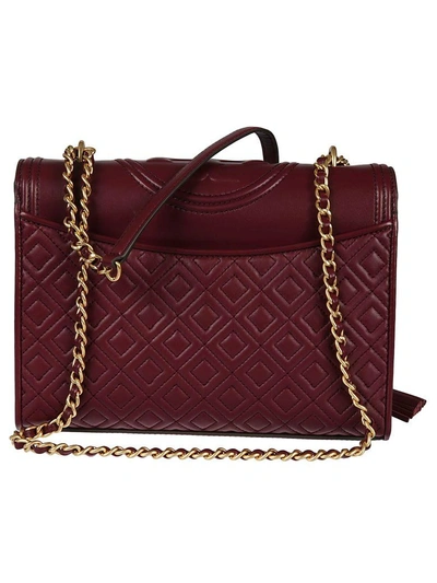 Shop Tory Burch Fleming Convertible Shoulder Bag In Imperial Garnet