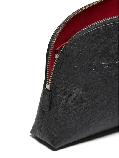 Shop Marc Jacobs Logo Embossed Cosmetic Bag In Nero