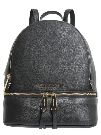 Shop Michael Michael Kors Medium Rhea Zip Backpack In Black