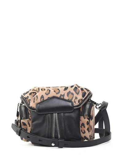 Shop Alexander Wang Marti Nano Leo-print Suede And Leather Cross-body Bag In Marrone