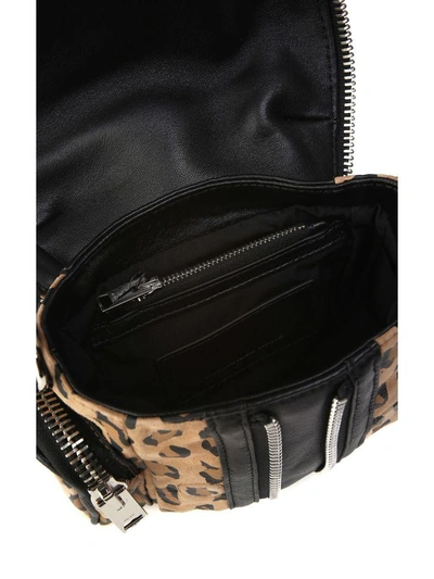 Shop Alexander Wang Marti Nano Leo-print Suede And Leather Cross-body Bag In Marrone